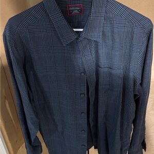 UNTUCKit Men's Dark Blue Plaid Button-Down Shirt